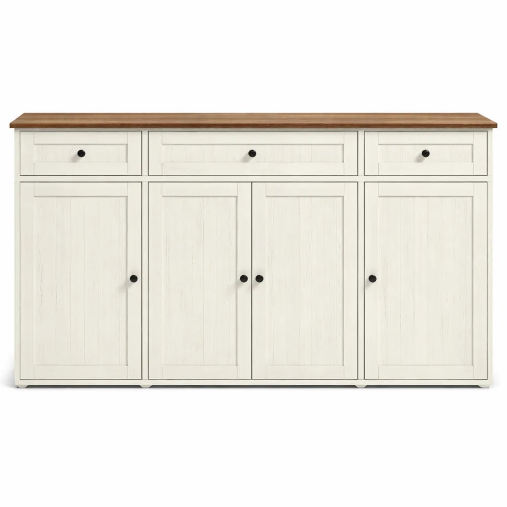 Buffet de Cuisine avec Étagères Réglables et Plan de Travail