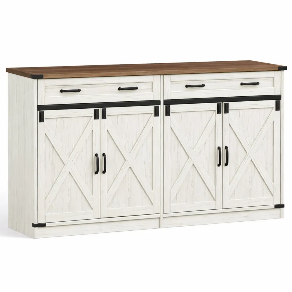 Buffet de Cuisine avec Étagères Réglables et Tiroir