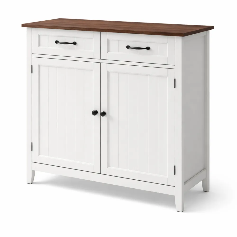 Buffet de Rangement avec Tiroir et Portes, Armoire pour Salon et Chambre, 40 x 90 x 80 cm, Style Rétro