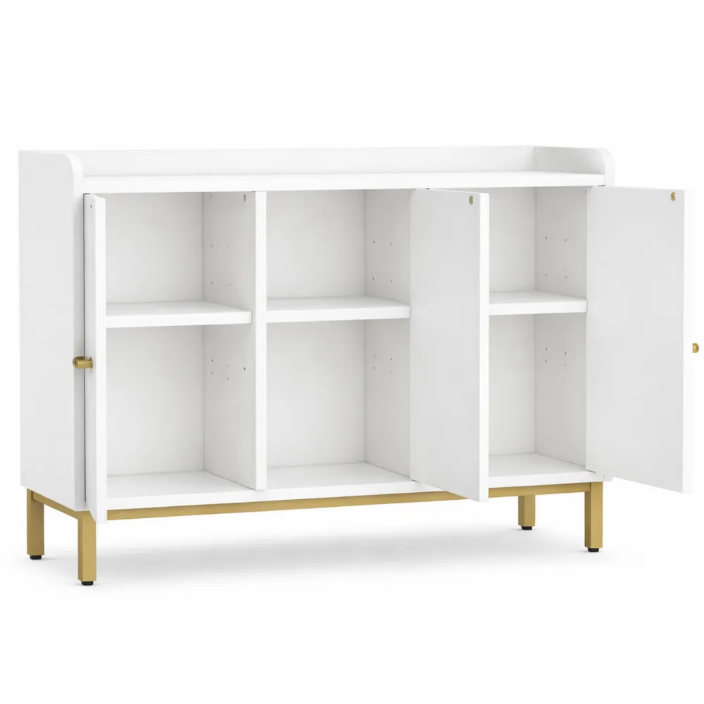 Buffet de Rangement Polyvalent avec Étagères Réglables, Blanc 30 x 100 x 80,5 cm