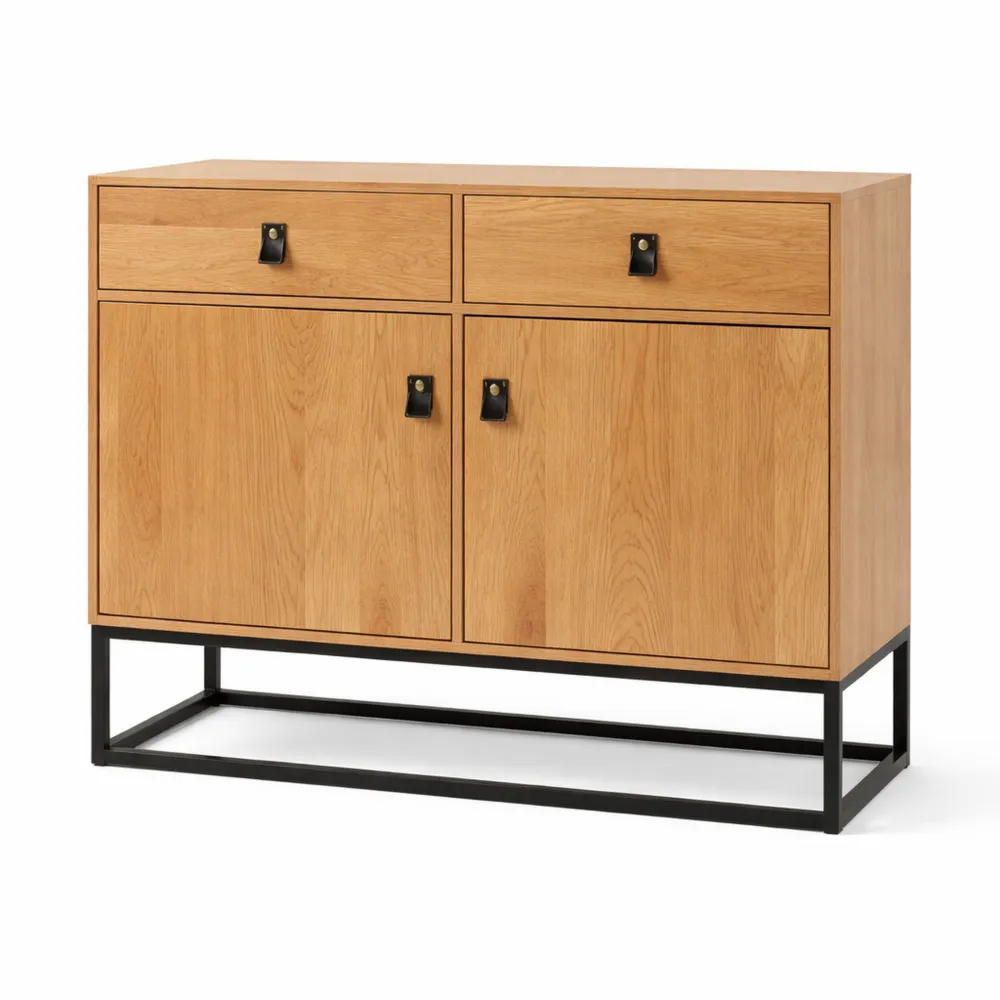 Buffet en bois et métal avec 4 tiroirs, style industriel, rangement spacieux