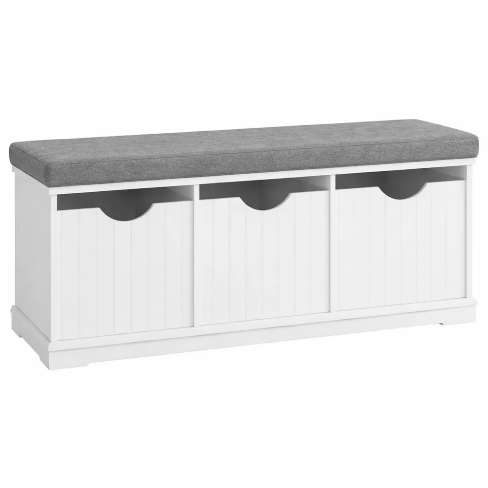 Banc de rangement d'entrée avec paniers et coussin