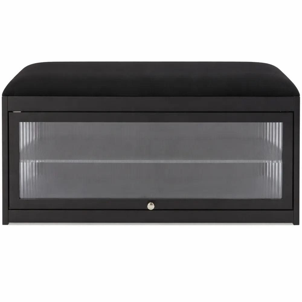 Banc de rangement à chaussures 2 niveaux avec coussin