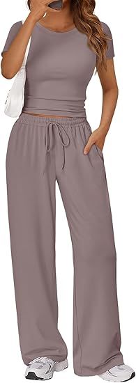 LOMON Women's Trendy 2 Piece Outfits Shorts Sets Summer Crew Neck Sleeveless Tank Top and Bottom Matching with Pockets 2026