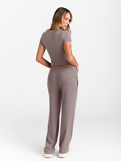 LOMON Women's Trendy 2 Piece Outfits Shorts Sets Summer Crew Neck Sleeveless Tank Top and Bottom Matching with Pockets 2026