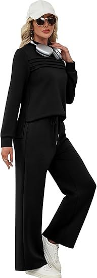 Funlingo Women's Striped Button Down Shirts Long Sleeve Smocked Cuffed Ruffle Collar Blouses Spring Work Business Casual Tops