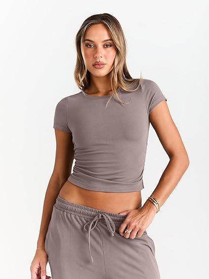 LOMON Women's Trendy 2 Piece Outfits Shorts Sets Summer Crew Neck Sleeveless Tank Top and Bottom Matching with Pockets 2026