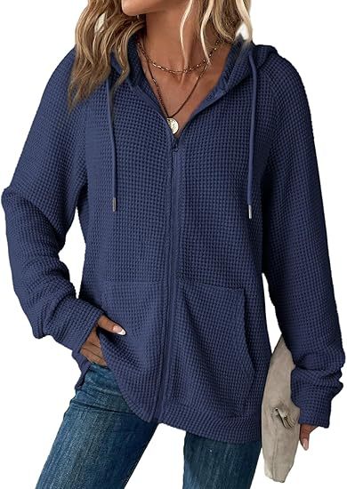 Funlingo Women's Striped Button Down Shirts Long Sleeve Smocked Cuffed Ruffle Collar Blouses Spring Work Business Casual Tops