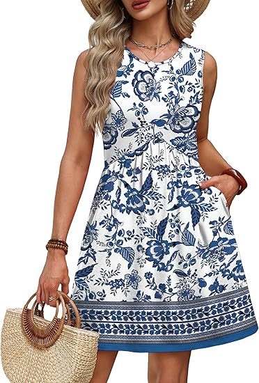LOMON Women's Trendy 2 Piece Outfits Shorts Sets Summer Crew Neck Sleeveless Tank Top and Bottom Matching with Pockets 2026