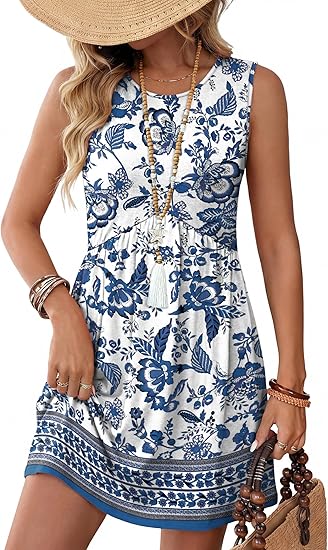 LOMON Women's Trendy 2 Piece Outfits Shorts Sets Summer Crew Neck Sleeveless Tank Top and Bottom Matching with Pockets 2026