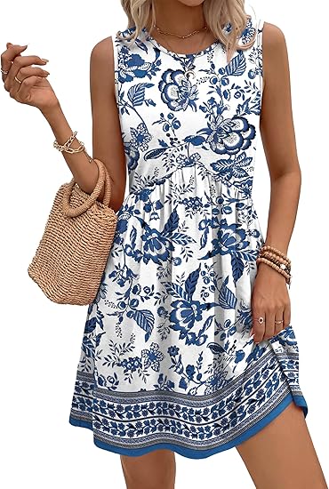 LOMON Women's Trendy 2 Piece Outfits Shorts Sets Summer Crew Neck Sleeveless Tank Top and Bottom Matching with Pockets 2026