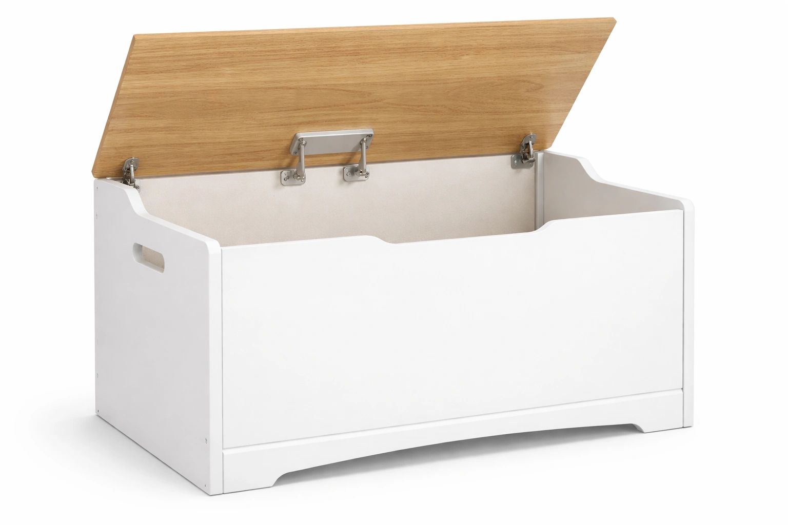 Coffre rangement bois blanc avec couvercle relevable meuble maison- Rovirox