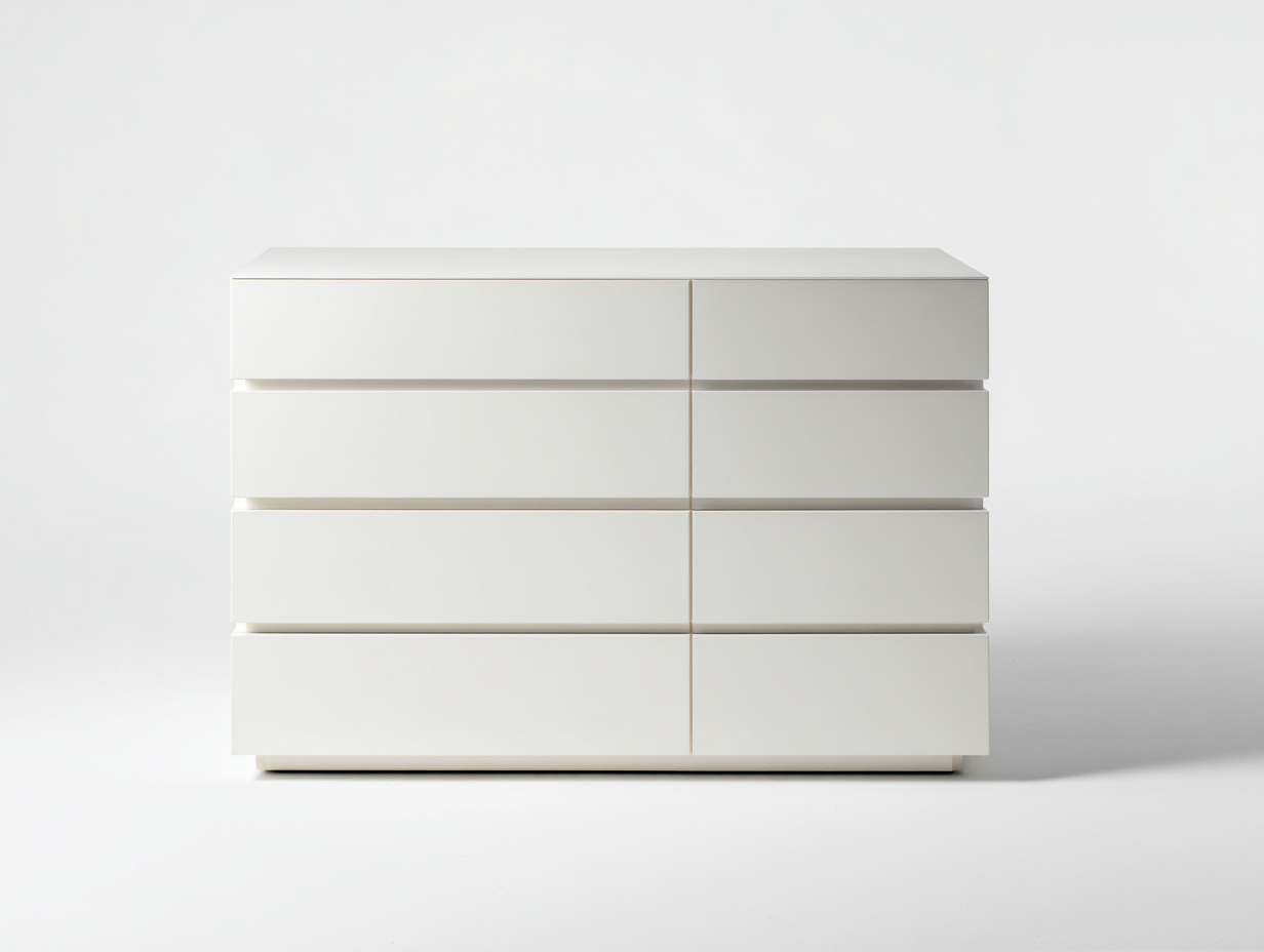 Cómodas con 8 cajones 120x45x80 cm - blanco - diseño moderno minimalista-Oakmyhub
