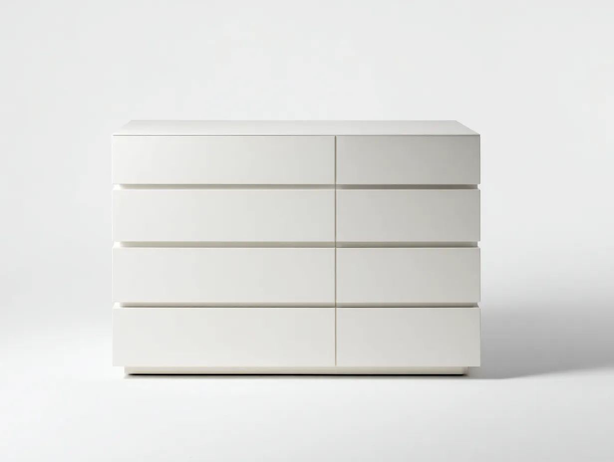 Cómodas con 8 cajones 120x45x80 cm - blanco - diseño moderno minimalista-Oakmyhub