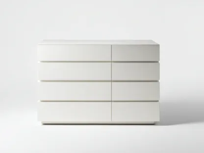 Cómodas con 8 cajones 120x45x80 cm - blanco - diseño moderno minimalista-Oakmyhub