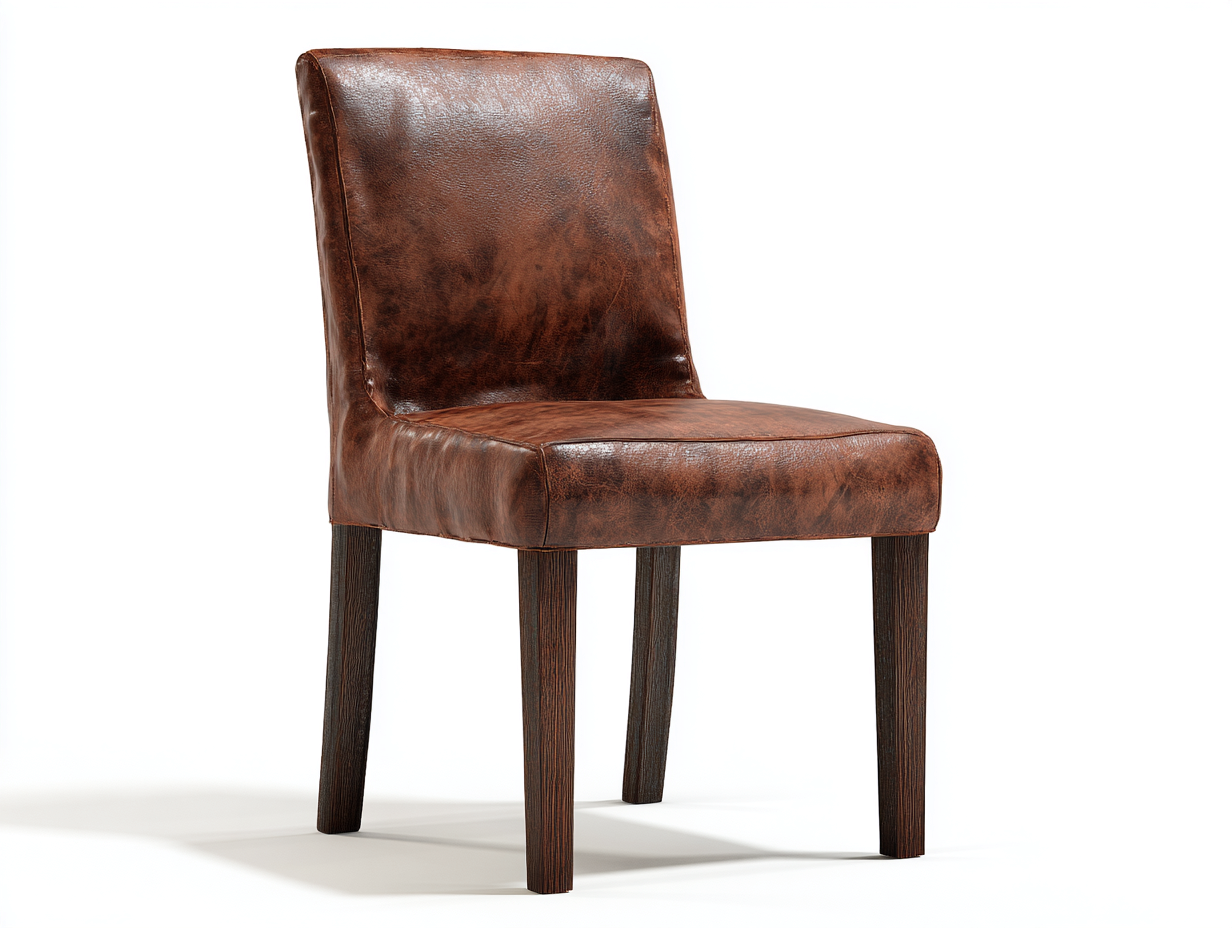 Sillas de comedor cuero sintético y madera 45x55x90 cm - marrón - estilo clásico moderno-Oakmyhub