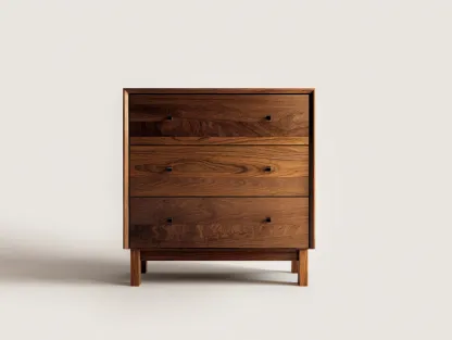 Cómodas madera maciza almacenamiento dormitorio 90x45x95 cm - marrón - diseño moderno-Oakmyhub
