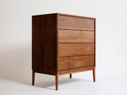Cómodas de madera con 4 cajones 80x40x90 cm - marrón - diseño moderno con patas de madera-Oakmyhub
