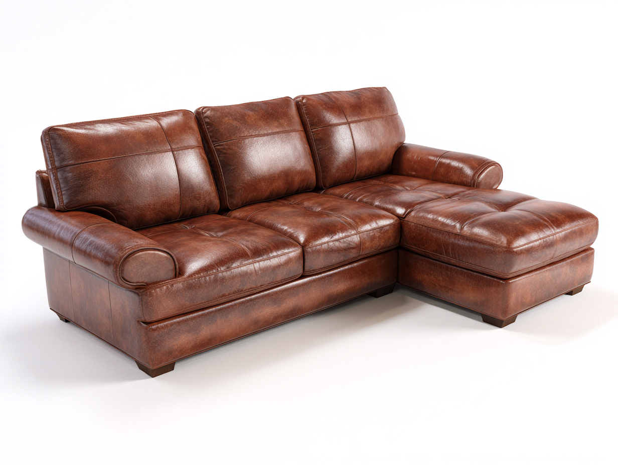 Sofás rinconeros tapizado en cuero sintético 260x160x85 cm - marrón - diseño moderno para salón-Oakmyhub