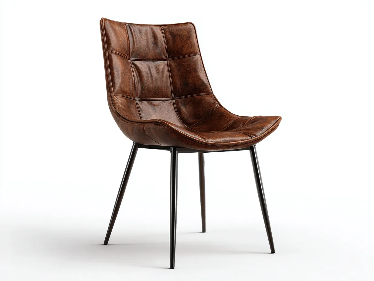 Sillas de comedor cuero sintético 58x60x85 cm - marrón - diseño moderno-Oakmyhub