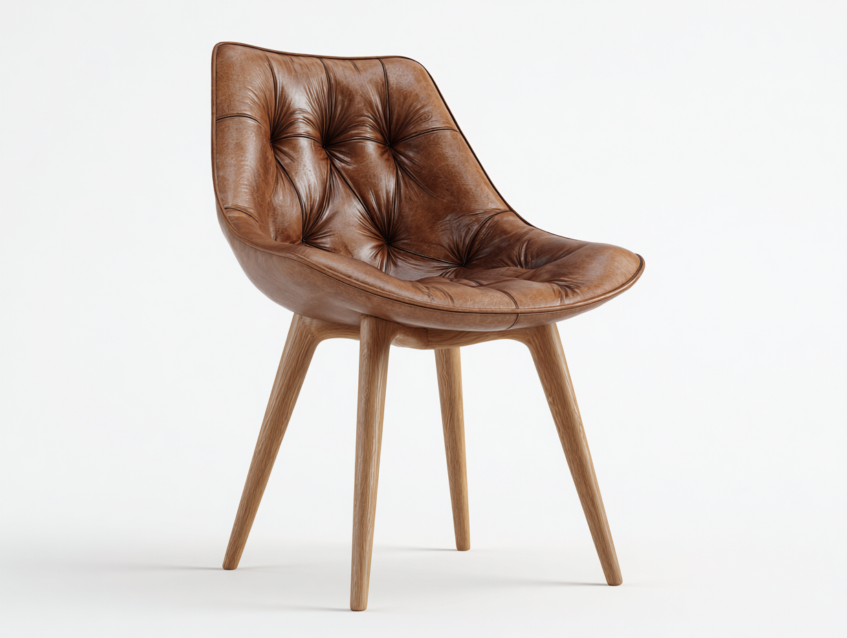 Sillas de comedor tapizada cuero sintético patas de madera 60x57x83 cm - marrón - diseño moderno-Oakmyhub