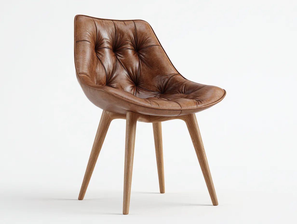 Sillas de comedor tapizada cuero sintético patas de madera 60x57x83 cm - marrón - diseño moderno-Oakmyhub
