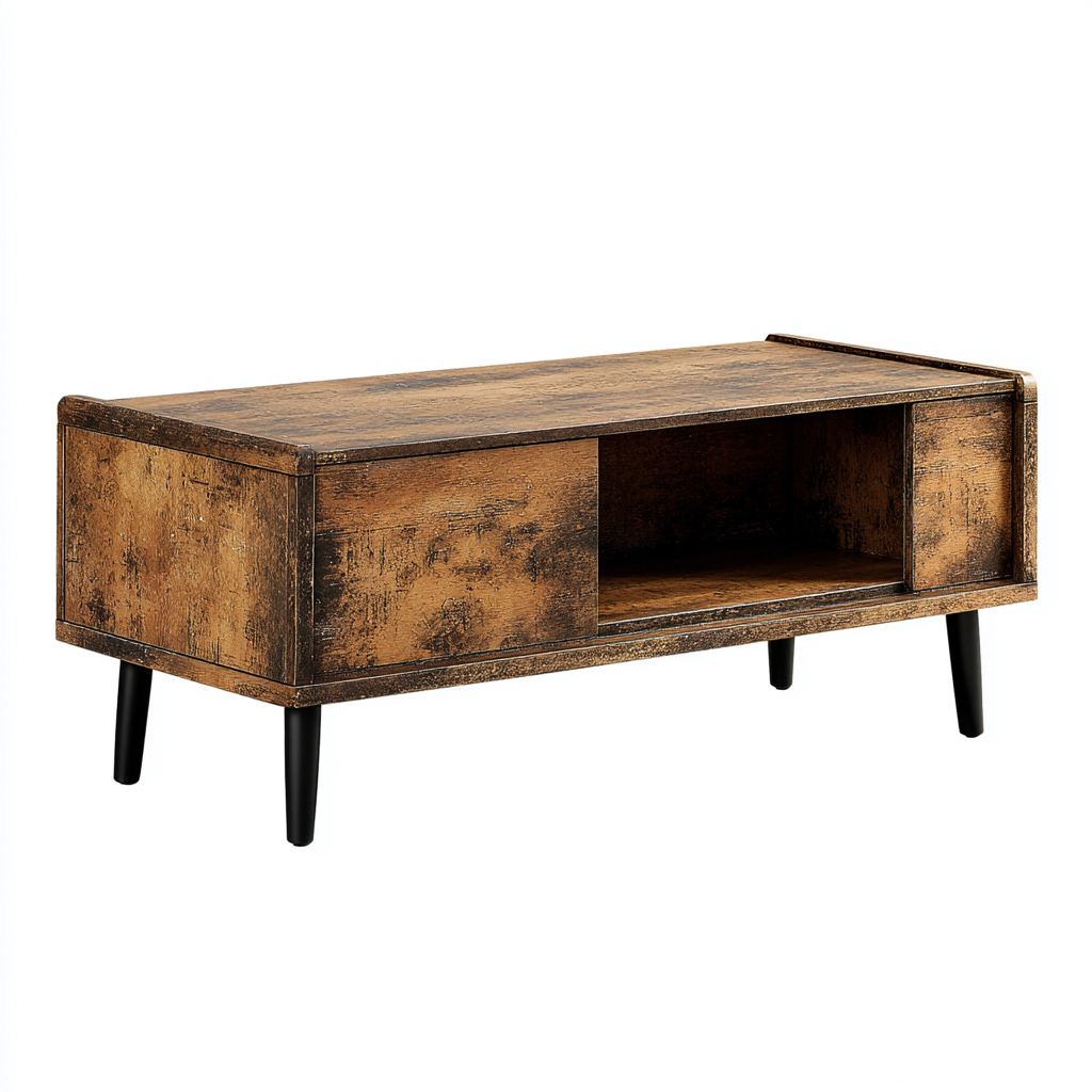 Mobile TV-legno massello-160x40x50 cm-marrone-per soggiorno-stile industriale con spazi di contenimento-Oakgethaus