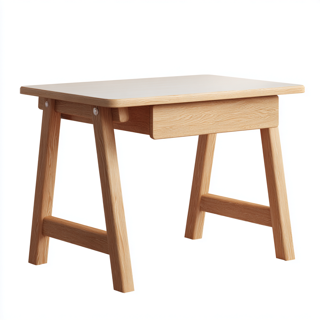 Scrivania per bambini-legno-95x58x73 cm-legno naturale-design scandinavo-Oakgethaus