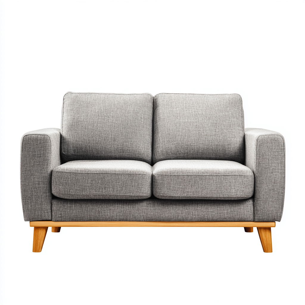 Divano lineare-tessuto-legno-192x84x77 cm-grigio-stile moderno-Oakgethaus