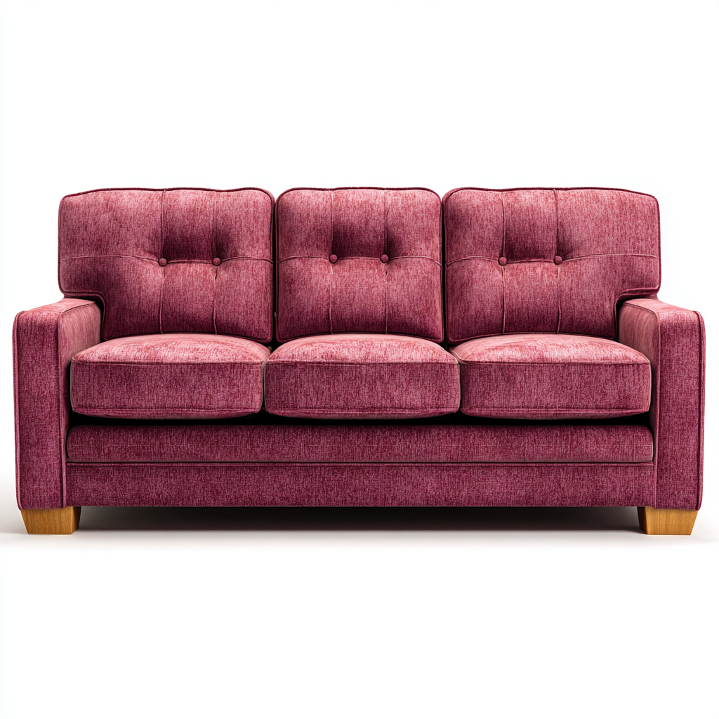 Divano lineare-tessuto-legno-214x90x84 cm-rosa scuro-stile moderno-Oakgethaus