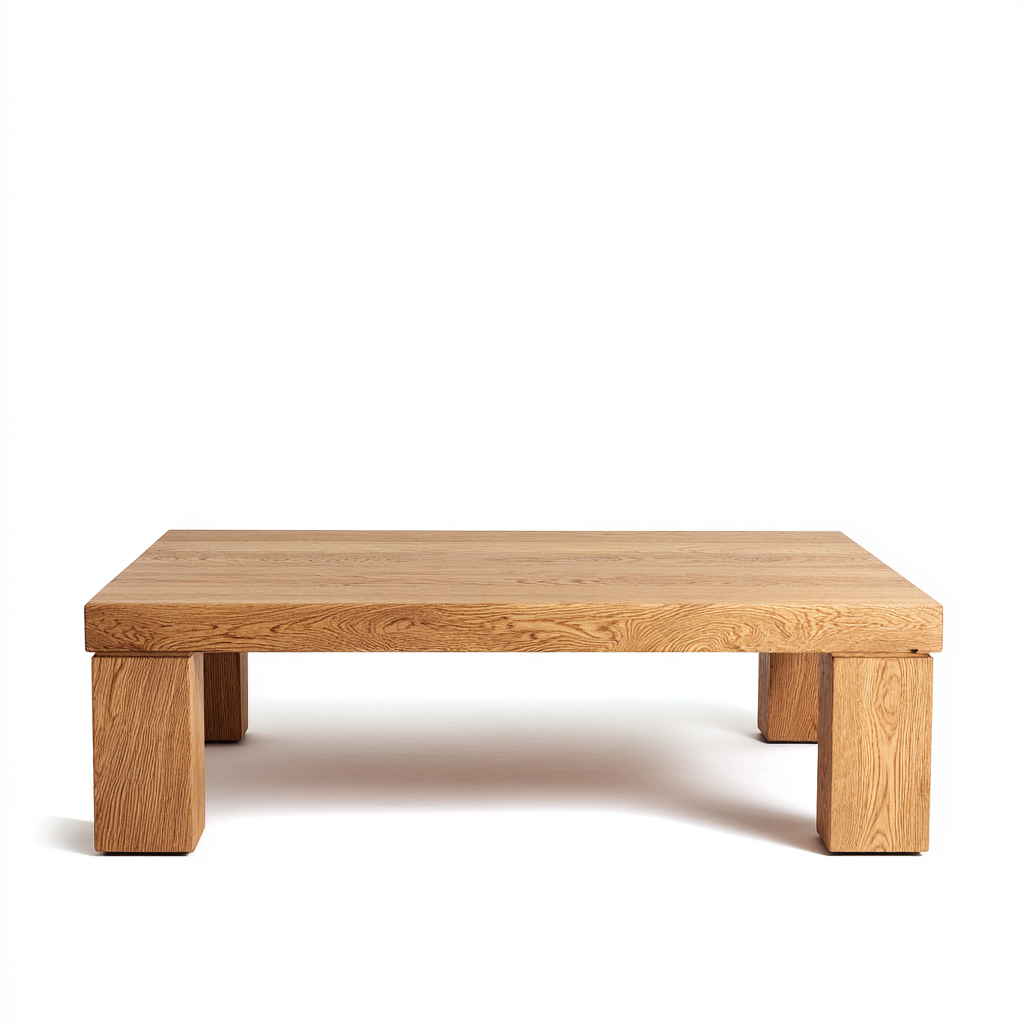 Tavolino da caffè-legno massello-110x60x38 cm-legno naturale-stile contemporaneo essenziale-Oakgethaus