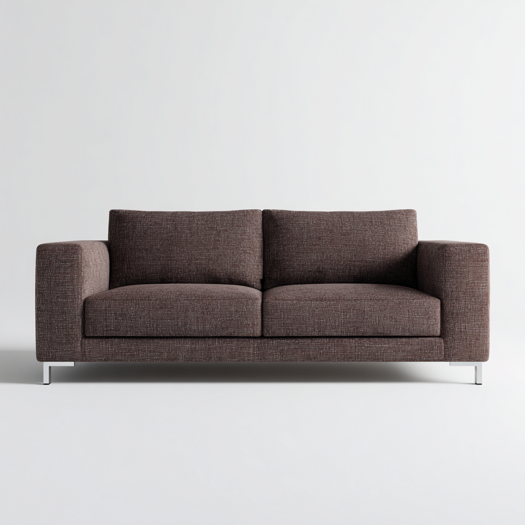 Divano lineare-tessuto-metallo-210x92x83 cm-marrone scuro-stile contemporaneo-Oakgethaus