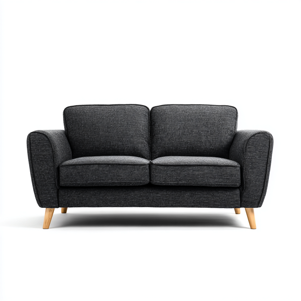 Divano lineare-tessuto-legno-195x85x78 cm-grigio scuro-stile moderno-Oakgethaus