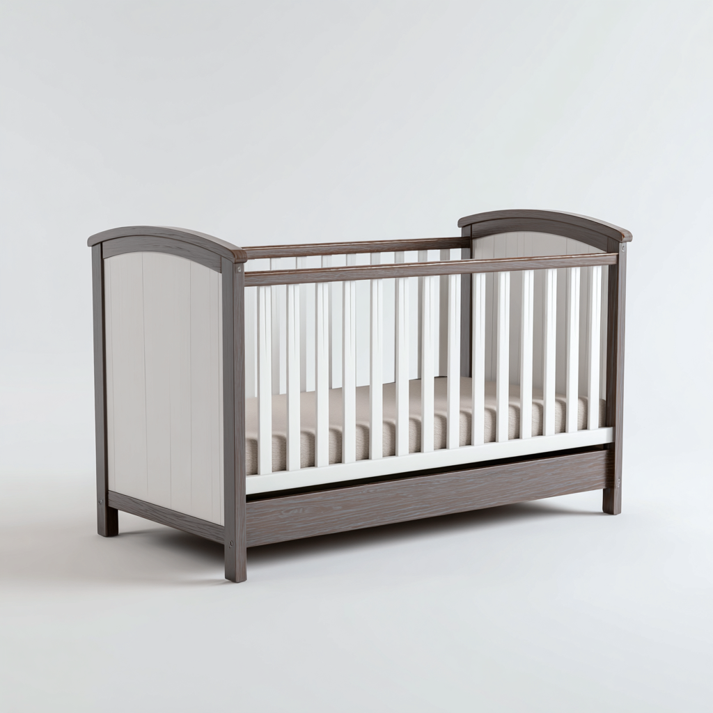 Lettino per bambini-legno massello-MDF-142x74x96 cm-grigio chiaro-grigio scuro-stile moderno-Oakgethaus