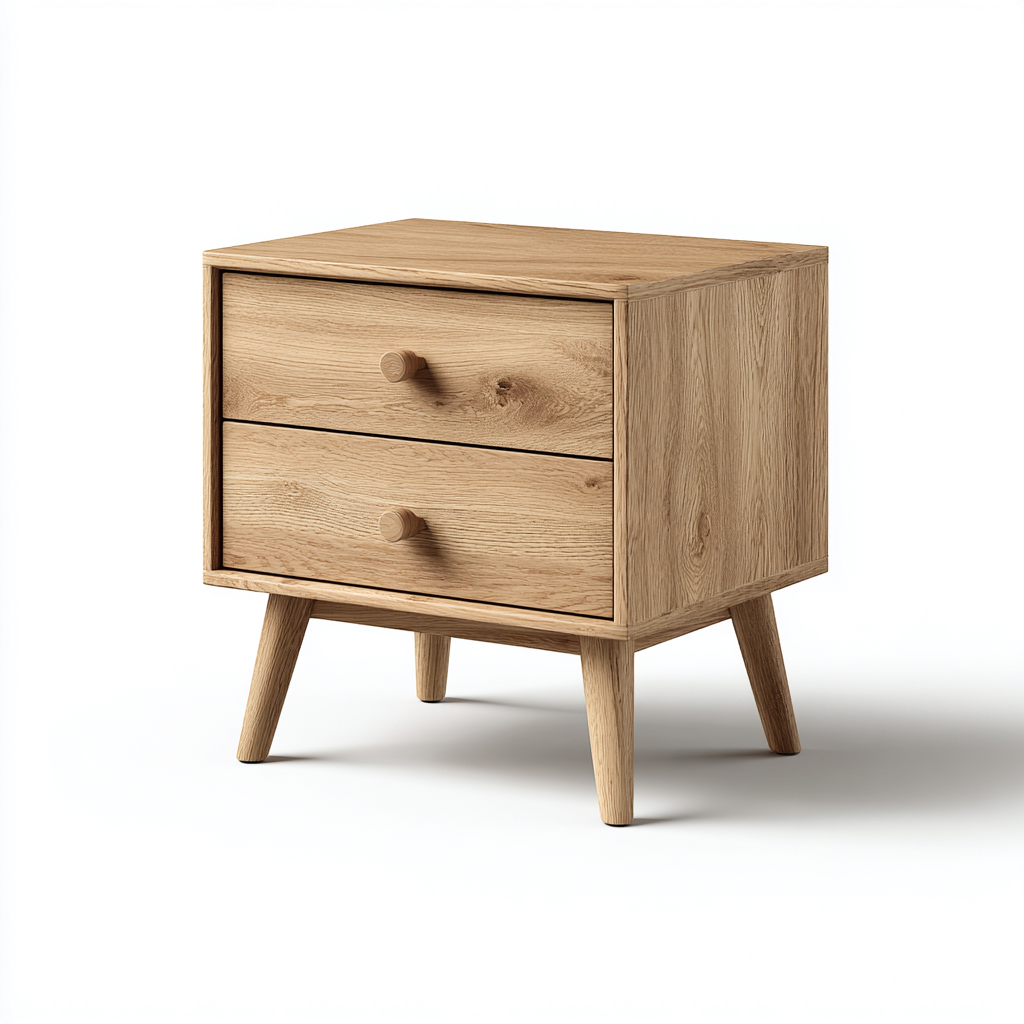 Comodino-legno-42x38x54 cm-legno naturale-design nordico-Oakgethaus