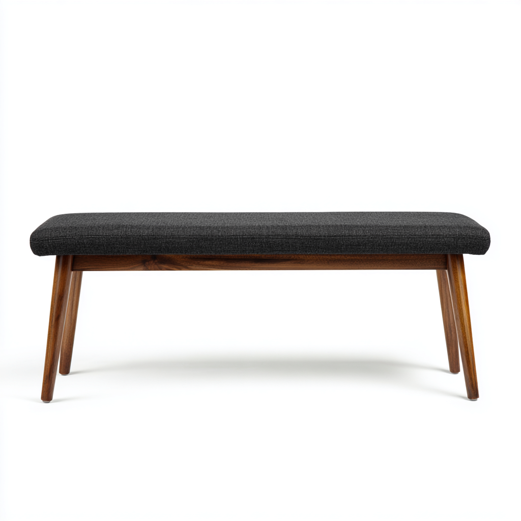 Panca per letto-tessuto-legno-120x40x45 cm-grigio-design moderno-Oakgethaus