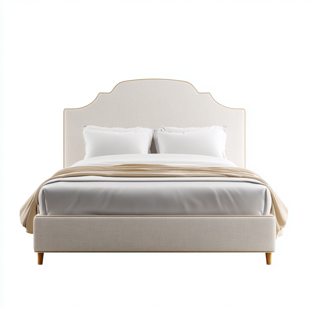 Letto matrimoniale-tessuto-208x170x115 cm-beige-design elegante-Oakgethaus