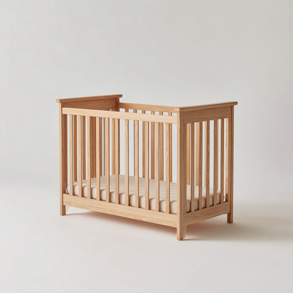 Lettino per bambini-legno massello-125x65x90 cm-naturale-stile moderno-Oakgethaus