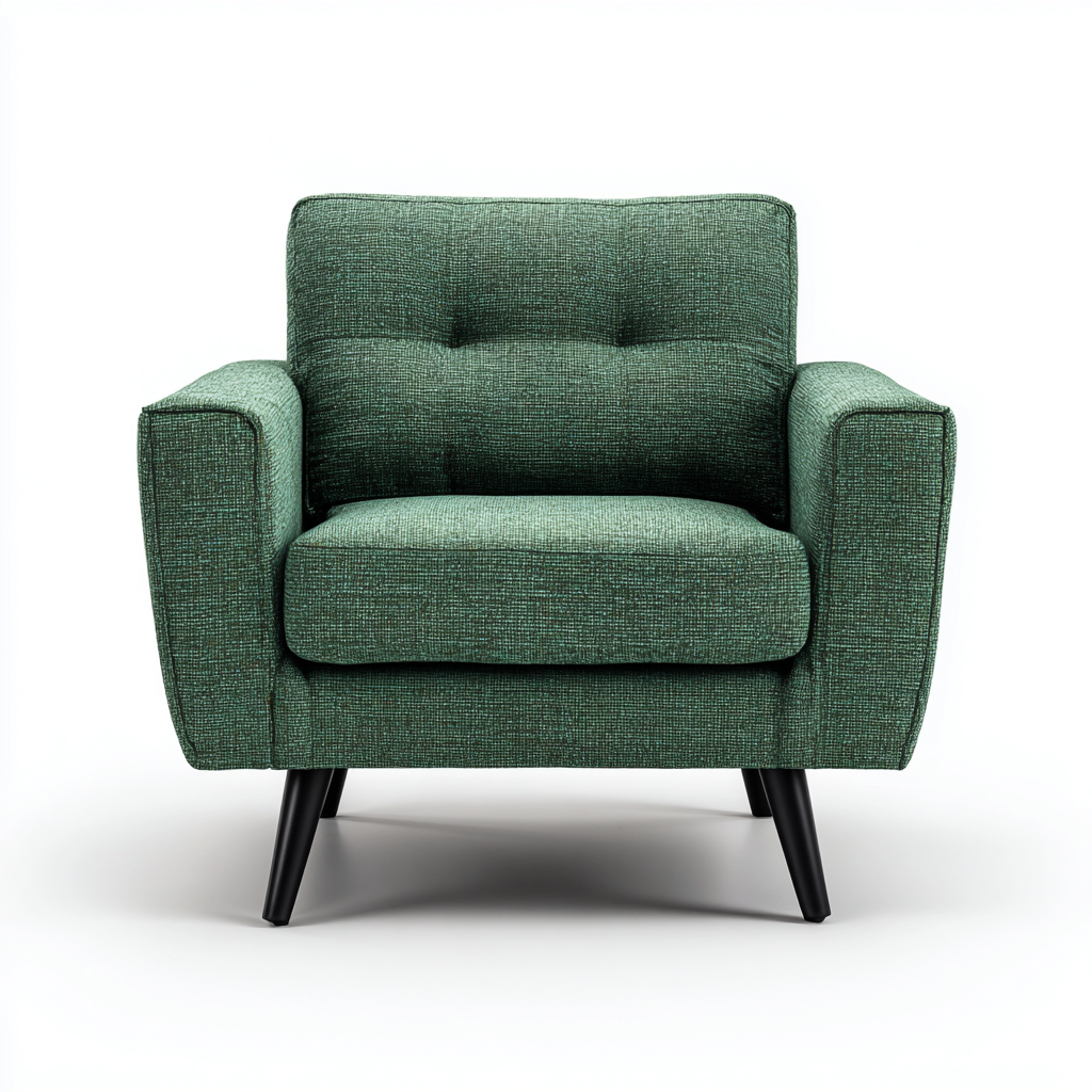 Poltrona-tessuto-legno-83x79x87 cm-verde-stile moderno essenziale-Oakgethaus