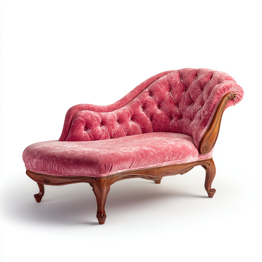 Chaise longue-Velluto-Legno-168x72x78 cm-Rosa-Stile classico elegante-Oakgethaus