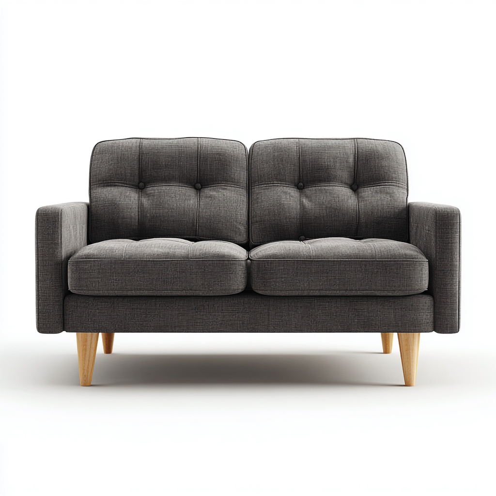 Divano lineare-tessuto-legno-191x84x78 cm-grigio scuro-stile moderno-Oakgethaus