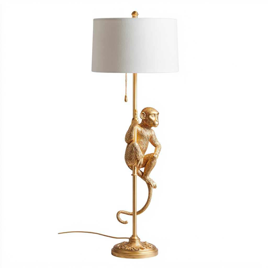 Lampada da terra - resina-metallo-tessuto - 45x45x165 cm - oro-bianco - stile decorativo artistico-Oakgethaus