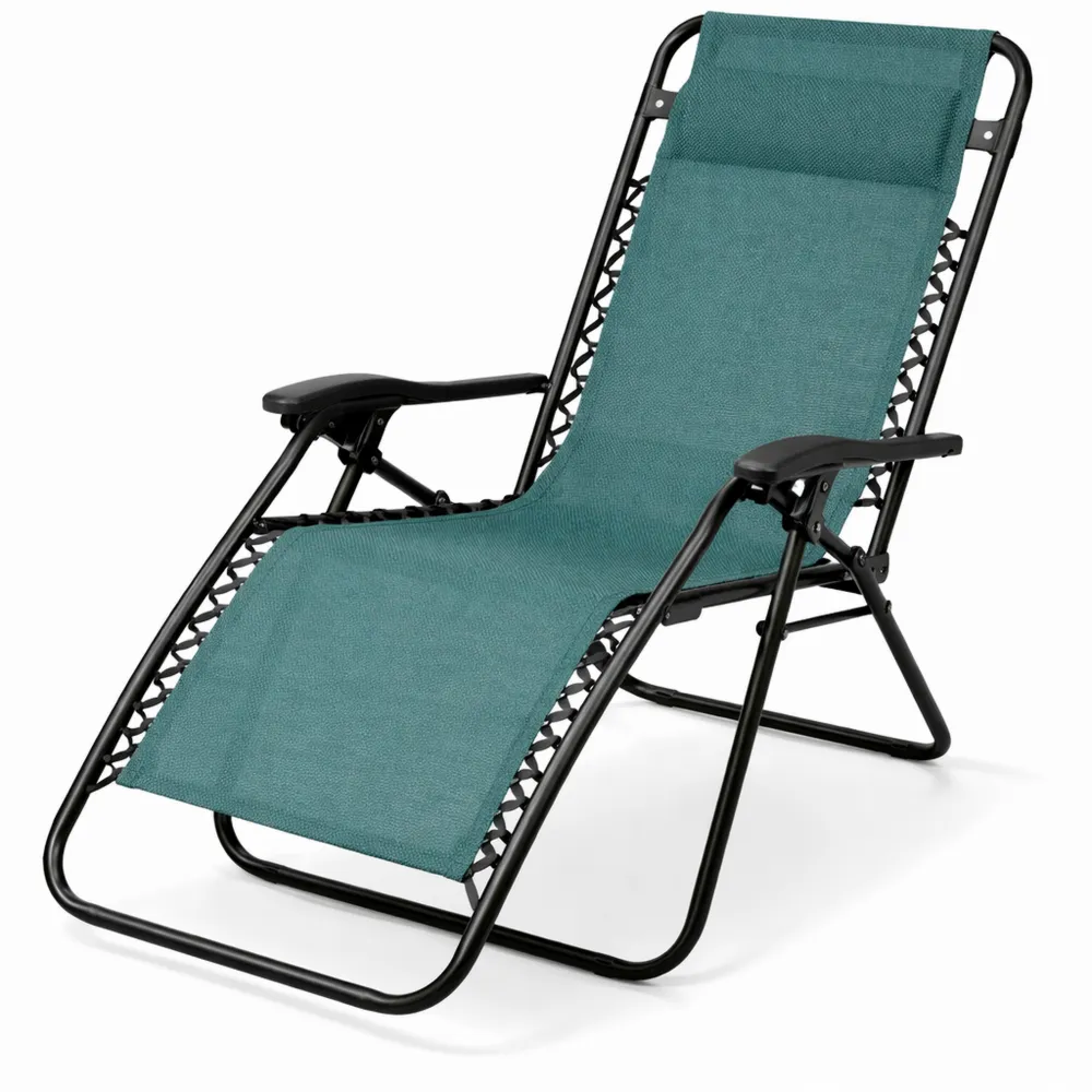 Chaise Longue Pliante de Jardin avec Repose-tête et Accoudoirs Réglables