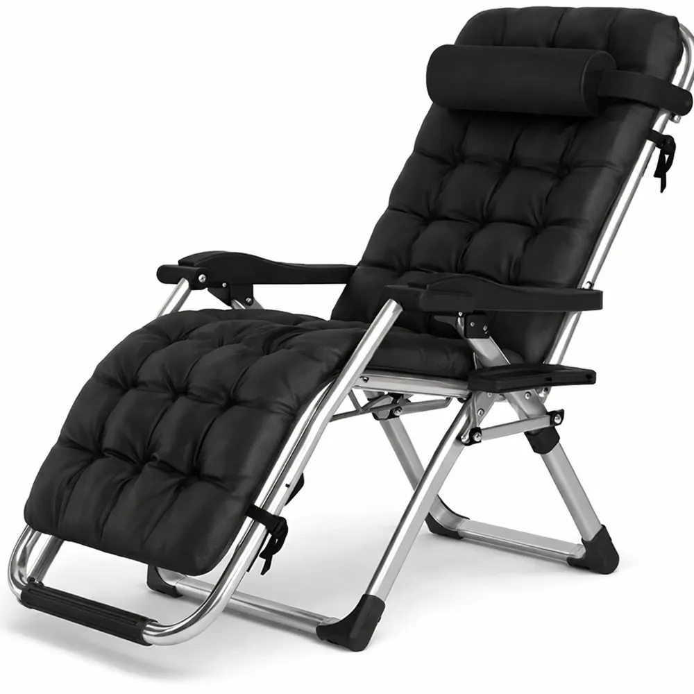 Chaise longue de détente pour extérieur, pliante et portable, capacité 200 kg