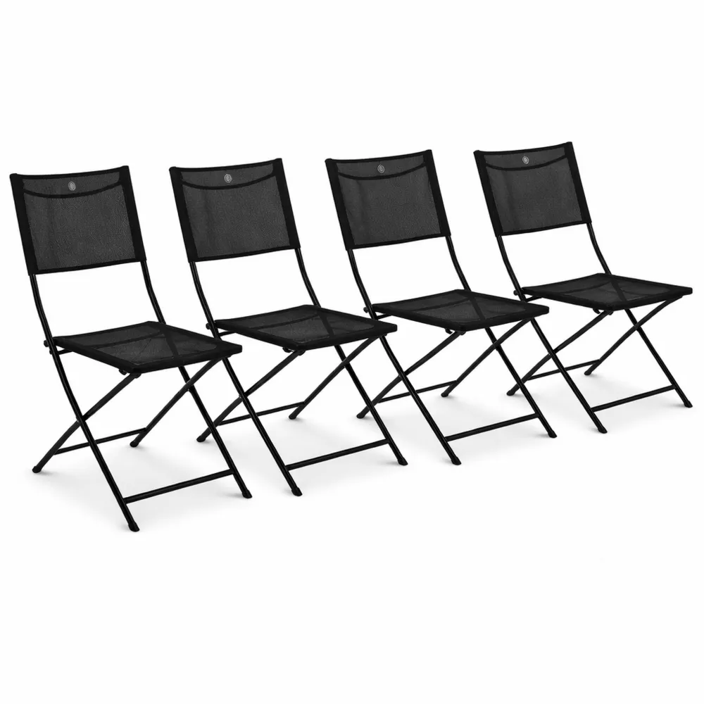 Ensemble de 4 chaises de jardin pliantes anthracite