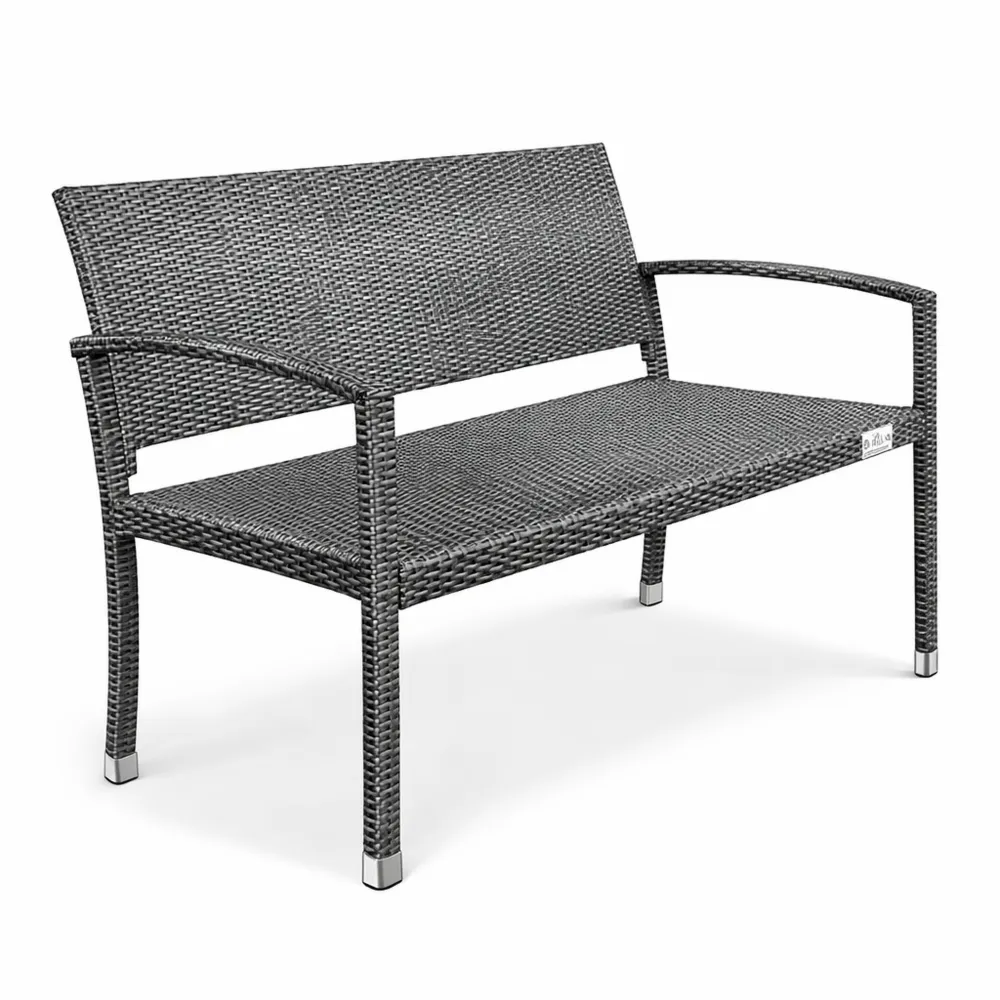 Banc de jardin à 2 places en rotin résistant aux intempéries