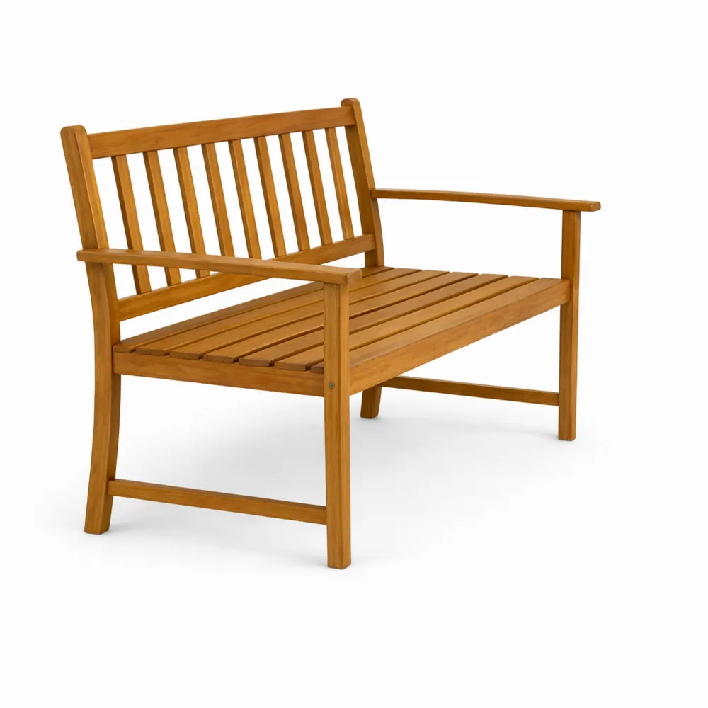 Banc extérieur en bois d'acacia pour balcon ou terrasse, 2 places