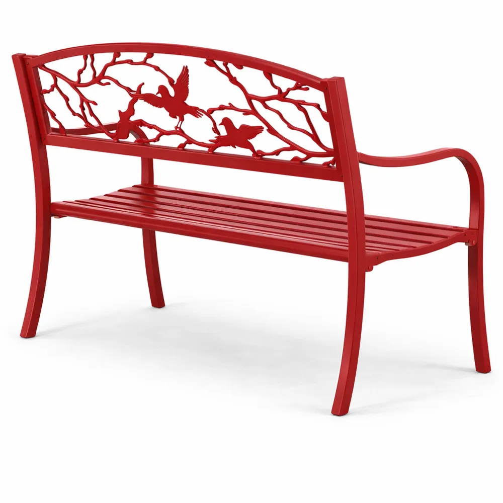 Banc de jardin pour balcon et terrasse, capacité 300 kg, design oiseau
