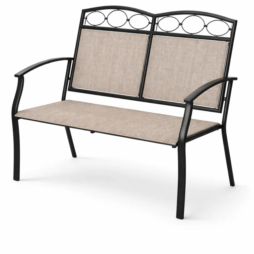 Banc de Jardin 2 Places avec Assise Respirante, Capacité 300 kg