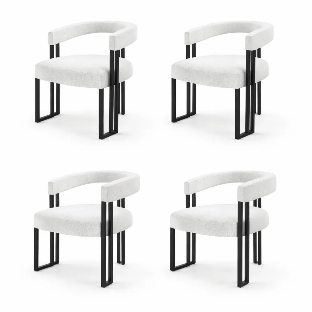 Ensemble de 4 chaises modernes rembourrées pour salle à manger